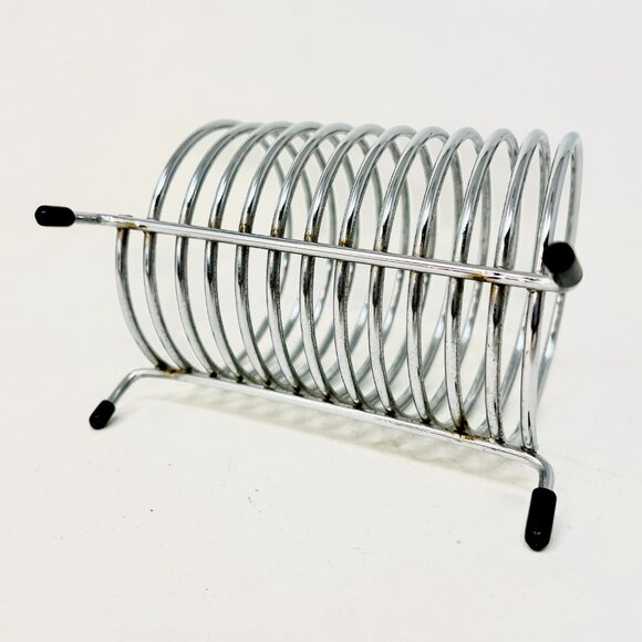 Vintage Chrome Metal Spiral Coil Letter Mail Holder Organizer Desktop Office - Picture 3 of 5